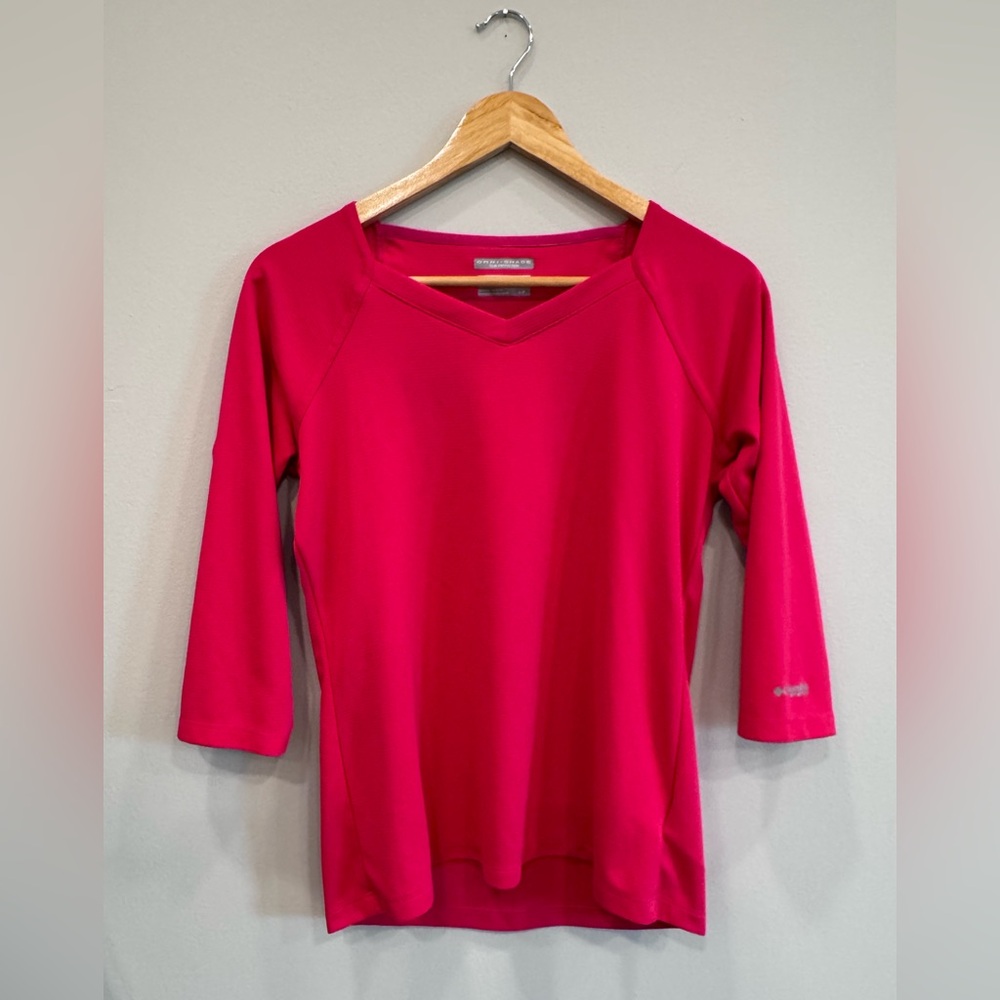 Hot pink Columbia Omnishade Sun UV Protection shirt Sz small